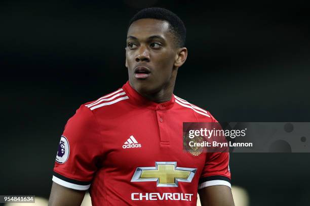 Anthony Martial of Manchester United in action during the Premier League match between Brighton and Hove Albion and Manchester United at Amex Stadium...