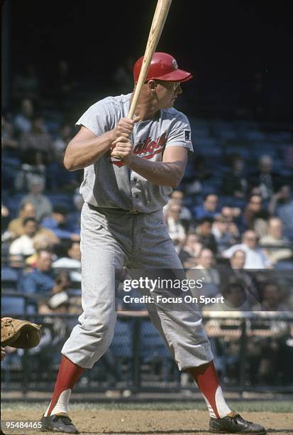 First Baseman Frank Howard of the Washington Senators stands at home plate ready to hit during a Major League Baseball game circa late1960's. Howard...