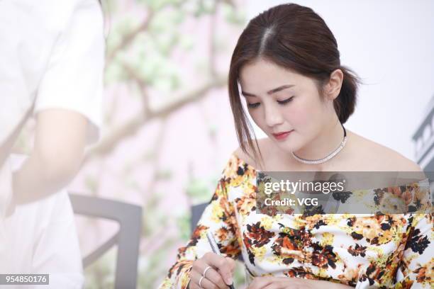 Singer Charlene Choi attends album signing session on May 5, 2018 in Chengdu, Sichuan Province of China.