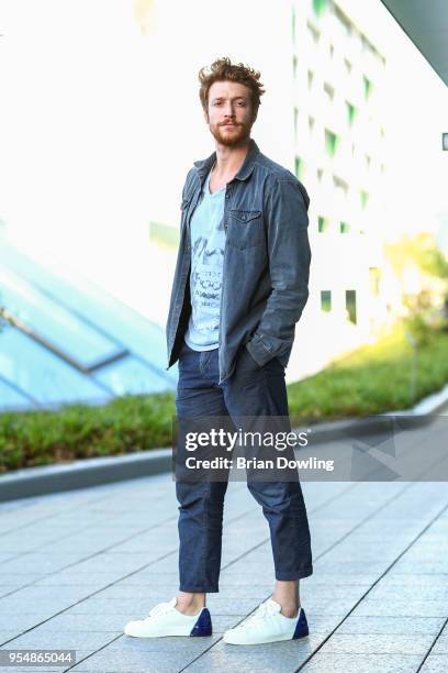 Daniel Donskoy seen wearing Premiata shoes on May 4, 2018 in Berlin, Germany.