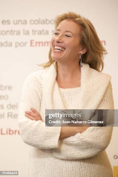 Emma Thompson attends 'The Journey' exhibition in The Retiro park on December 11, 2009 in Madrid, Spain.