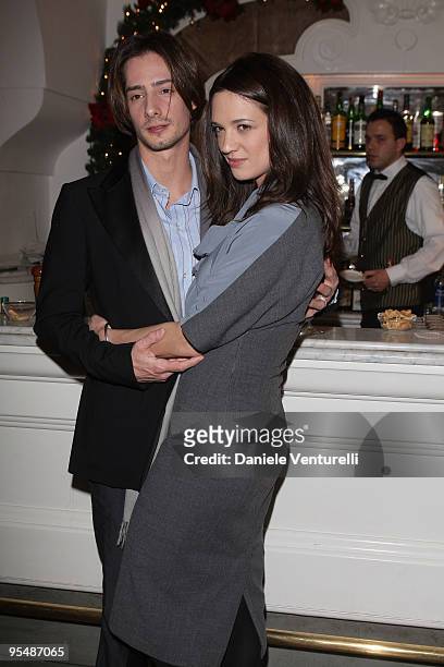 Michele Civetta and Asia Argento attend the third day of the 14th Annual Capri Hollywood International Film Festival on December 29, 2009 in Capri,...