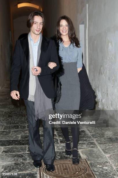 Michele Civetta and Asia Argento attend the third day of the 14th Annual Capri Hollywood International Film Festival on December 29, 2009 in Capri,...