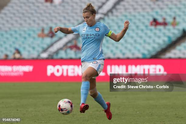 Stephanie Catley of the Melbourne City kicks the ball during the round nine W-League match between the Western Sydney Wanderers and Melbourne City at...