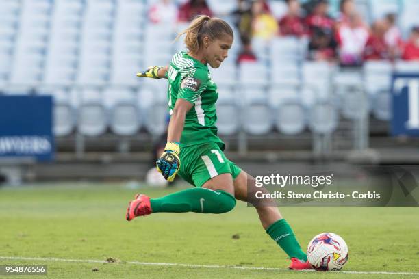 Jada Whyman of the Wanderers kicks the ball during the round nine W-League match between the Western Sydney Wanderers and Melbourne City at ANZ...