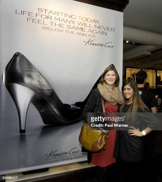 Rachel Yeomans, left, and Heather Youkhana attend the Silver 925 Technology launch at the Kenneth Cole Boutique on November 12, 2009 in Chicago,...