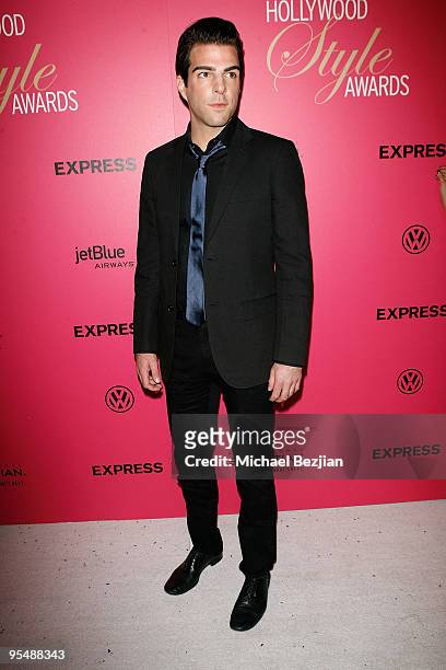 Actor Zachary Quinto arrives at Hollywood Life's 6th Annual Hollywood Style Awards held at the Armand Hammer Museum on October 11, 2009 in Los...