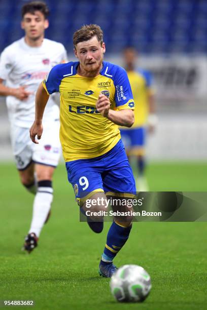 Thomas Robinet of FC Sochaux Montbeliard during the French Ligue 2 match between Sochaux and Clermont at Stade Auguste Bonal on May 4, 2018 in...