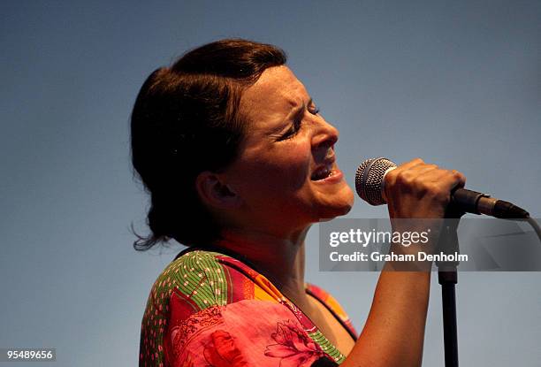 Emiliana Torrini performs on day two of The Falls Festival 2009 held in Otway rainforest on December 30, 2009 in Lorne, Australia.