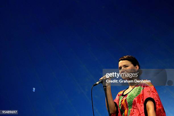 Emiliana Torrini performs on day two of The Falls Festival 2009 held in Otway rainforest on December 30, 2009 in Lorne, Australia.