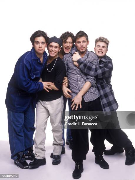 Robbie Williams, Mark Owen, Howard Donald, Jason Orange and Gary Barlow of Take That