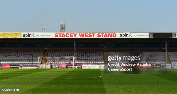 General view of Sincil Bank, home of Lincoln City FC showing the Stacey West Stand, named in memory of Bill Stacey and Jim West who lost their lives...