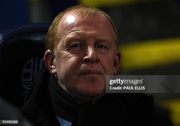 Bolton Wanderers manager Gary Megson takes his seat before taking on Hull City during their English Premier League football match at The Reebok...