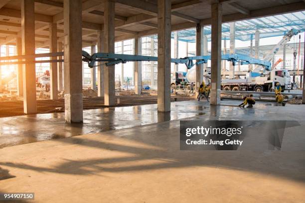 concrete structure new construction site for background - warehouse loft stock pictures, royalty-free photos & images