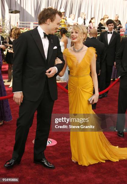 Heath Ledger, nominee Best Actor in a Leading Role for "Brokeback Mountain" and Michelle Williams, nominee Best Actress in a Supporting Role for...