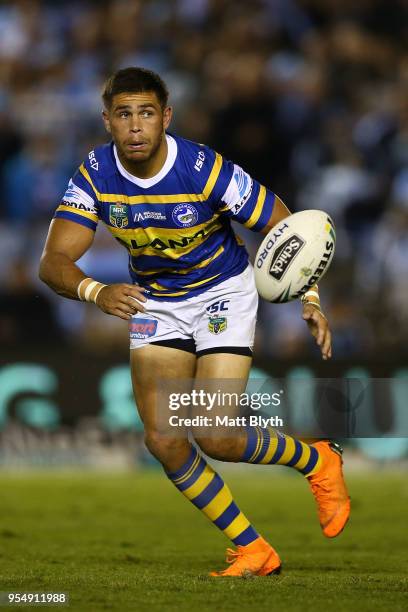 William Smith of the Eels passes the ball during the round nine NRL match between the Cronulla Sharks and the Parramatta Eels at Southern Cross Group...