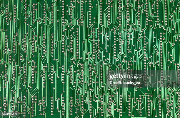 printed circuit board - green circuit board stock-fotos und bilder