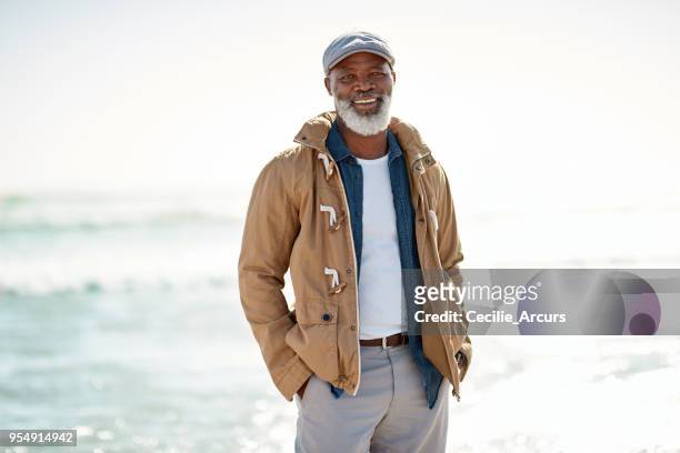 enjoying the comfortable retirement i worked hard for - most handsome black men stock pictures, royalty-free photos & images