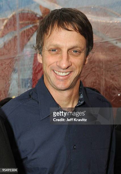 Pro skater Tony Hawk arrives at Spike TV's 7th Annual Video Game Awards at the Nokia Event Deck at LA Live on December 12, 2009 in Los Angeles,...