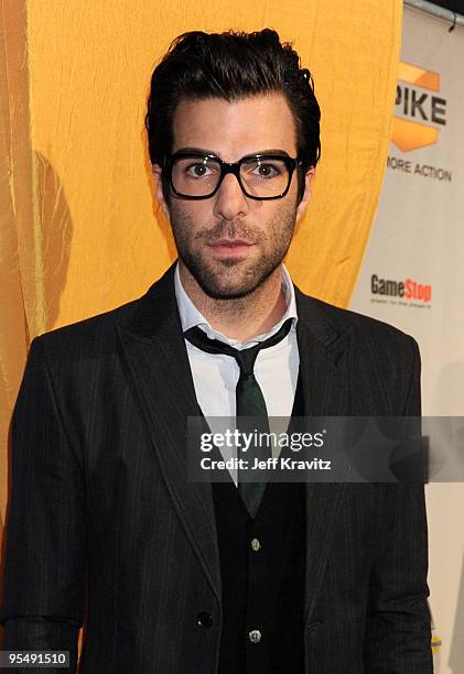 Actor Zachary Quinto arrives at Spike TV's 7th Annual Video Game Awards at the Nokia Event Deck at LA Live on December 12, 2009 in Los Angeles,...