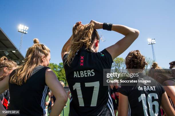 Felice Albers of Amsterdam Dames 1 during the Hoofdklasse Women match between Amsterdam v Oranje Rood at the Wagener Stadium on May 5, 2018 in...