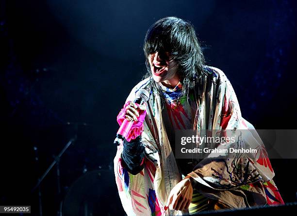 Karen O of Yeah Yeah Yeahs performs on stage on day two of The Falls Festival 2009 held in Otway rainforest on December 30, 2009 in Lorne, Australia.