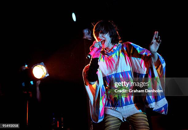 Karen O of Yeah Yeah Yeahs performs on stage on day two of The Falls Festival 2009 held in Otway rainforest on December 30, 2009 in Lorne, Australia.