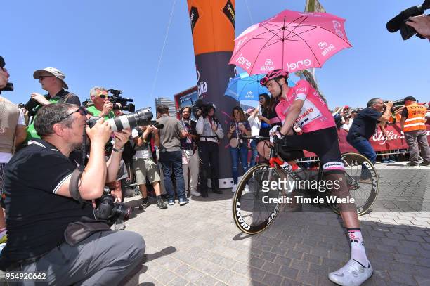 Start / Tom Dumoulin of The Netherlands and Team Sunweb Pink Leader Jersey / during the 101th Tour of Italy 2018, Stage 2 a 167km stage from Haifa to...