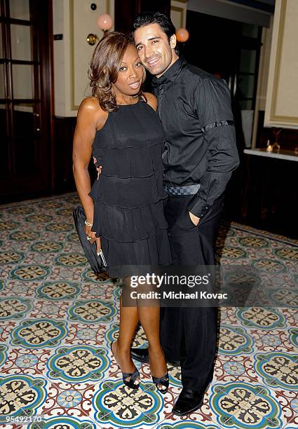 Personality Star Jones and actor Gilles Marini attend the restaurant grand opening party at Bouchon on November 16, 2009 in Beverly Hills, California.