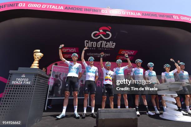 Start / Podium / Christopher Froome of Great Britain / David de la Cruz of Spain / Kenny Elissonde of France / Sergio Luis Henao Montoya of Colombia...