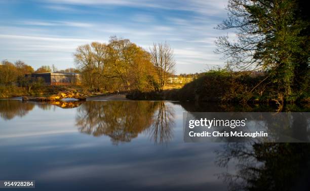 leeds, krikstall abbey grounds. river aire - aire river stock pictures, royalty-free photos & images