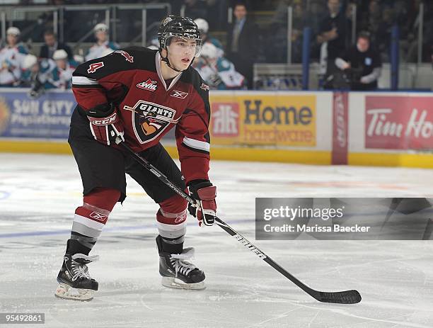 Luke Fenske of the Vancouver Giants skates against the Kelowna Rockets at Prospera Place on December 27, 2009 in Kelowna, Canada.