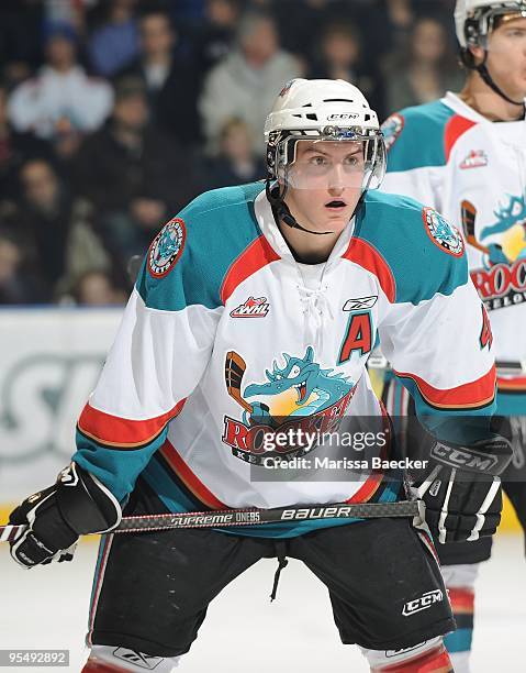 Tyson Barrie of the Kelowna Rockets skates against the Vancouver Giants at Prospera Place on December 27, 2009 in Kelowna, Canada.