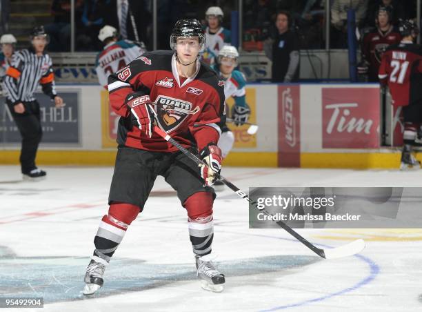 Connor Redmond of the Vancouver Giants skates against the Kelowna Rockets at Prospera Place on December 27, 2009 in Kelowna, Canada.