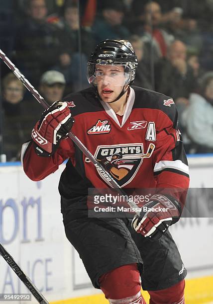 Craig Cunningham of the Vancouver Giants skates against the Kelowna Rockets at Prospera Place on December 27, 2009 in Kelowna, Canada.