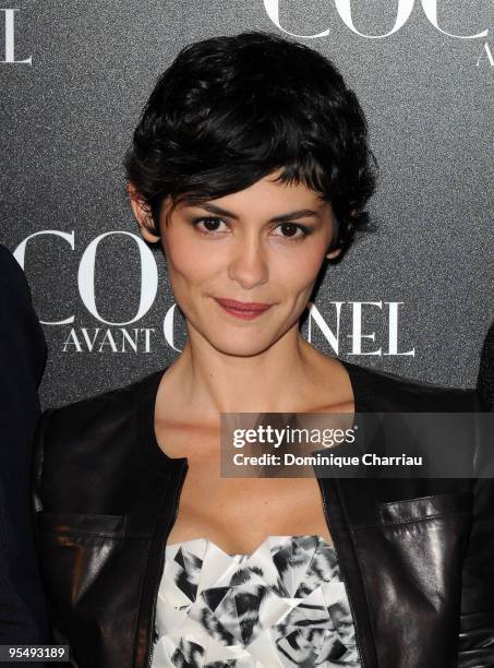 Audrey Tautou attends "Coco Avant Chanel" Premiere on April 6, 2009 at Cinema Gaumont Marignan in Paris, France