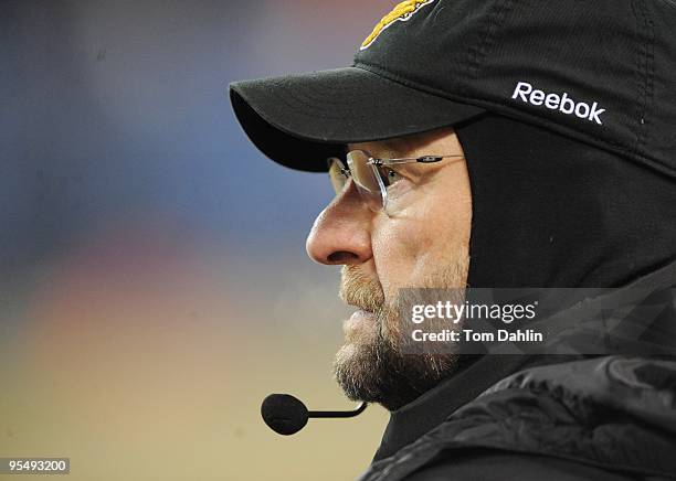 Head coach Brad Childress of the Minnesota Vikings eyes the field during an NFL Monday night game against the Chicago Bears at Soldier Field,...