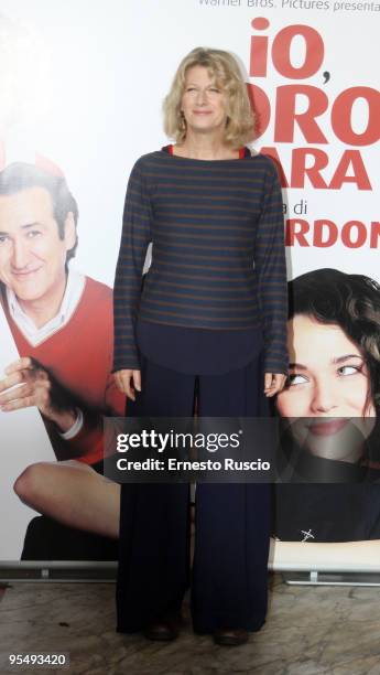 Actress Angela Finocchiaro attends the 'Io E Lara' photocall at Warner Moderno on December 30, 2009 in Rome, Italy.