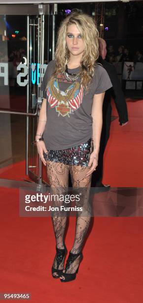Ke$ha attends the UK Premiere of 'This Is It' at Odeon Leicester Square on October 27, 2009 in London, England.
