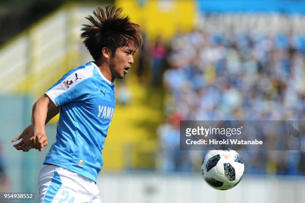Daiki Ogawa of Jubilo Iwata in action during the J.League J1 match between Kashiwa Reysol and Jubilo Iwata at Sankyo Frontier Kashiwa Stadium on May...