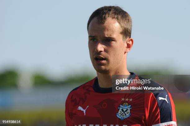 Kaminski of Jubilo Iwata looks on during the J.League J1 match between Kashiwa Reysol and Jubilo Iwata at Sankyo Frontier Kashiwa Stadium on May 5,...