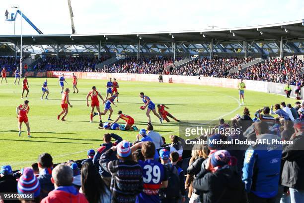 General view is seen during the round seven AFL match between the Western Bulldogs and the Gold Coast Suns at Mars Stadium on May 5, 2018 in...