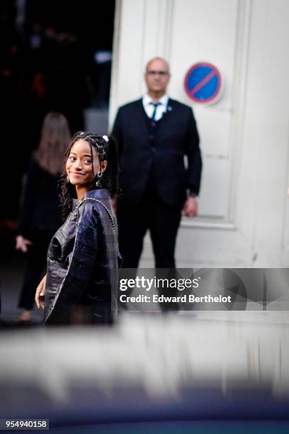 Singer Kilo Kish attends the Chanel Cruise 2018/2019 Collection : Photocall, at Le Grand Palais on May 3, 2018 in Paris, France.