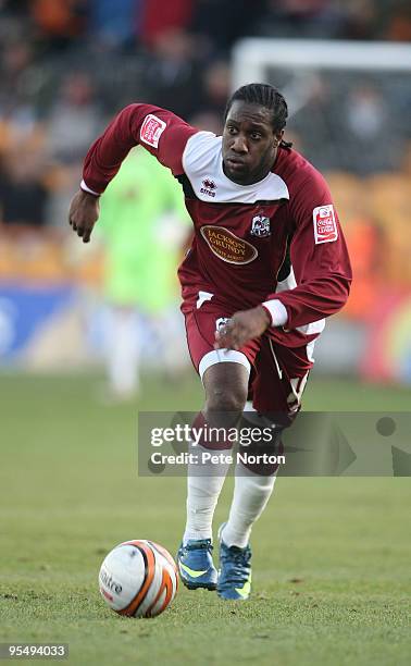 Joe Benjamin of Northampton Town during the Coca Cola League Two Match between Barnet and Northampton Town held at the Underhill Stadium on December...