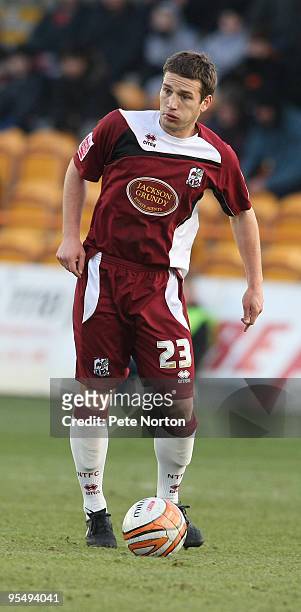 Peter Gilbert of Northampton Town during the Coca Cola League Two Match between Barnet and Northampton Town held at the Underhill Stadium on December...