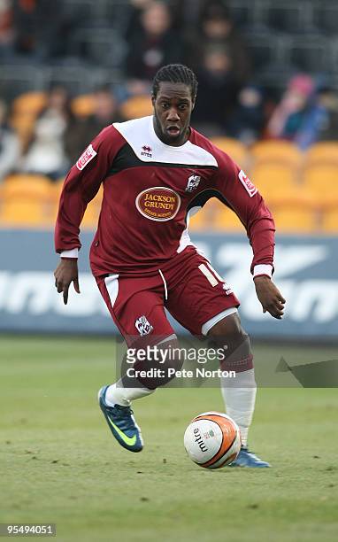 Joe Benjamin of Northampton Town during the Coca Cola League Two Match between Barnet and Northampton Town held at the Underhill Stadium on December...