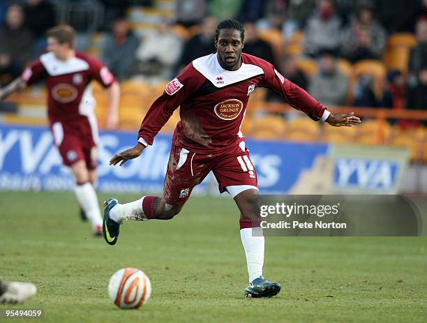 Joe Benjamin of Northampton Town during the Coca Cola League Two Match between Barnet and Northampton Town held at the Underhill Stadium on December...