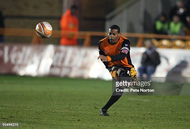 Micah Hyde of Barnet during the Coca Cola League Two Match between Barnet and Northampton Town held at the Underhill Stadium on December 28, 2009 in...