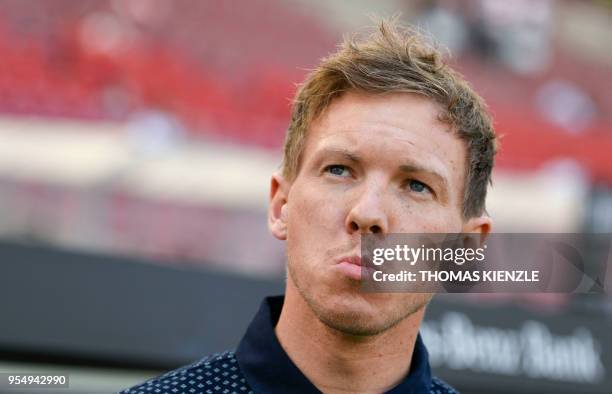 Hoffenheim's German head coach Julian Nagelsmann is pictured prior to the German first division Bundesliga football match VfB Stuttgart vs TSG 1899...