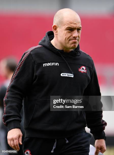 Limerick , Ireland - 5 May 2018; Edinburgh head coach Richard Cockerill ahead of the Guinness PRO14 semi-final play-off match between Munster and...